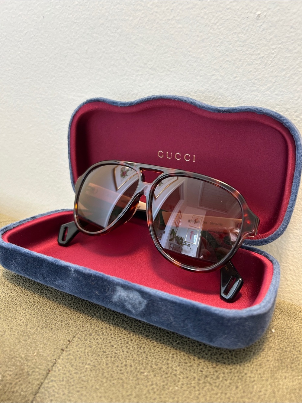 Gucci Tortoiseshell Sunglasses with Case